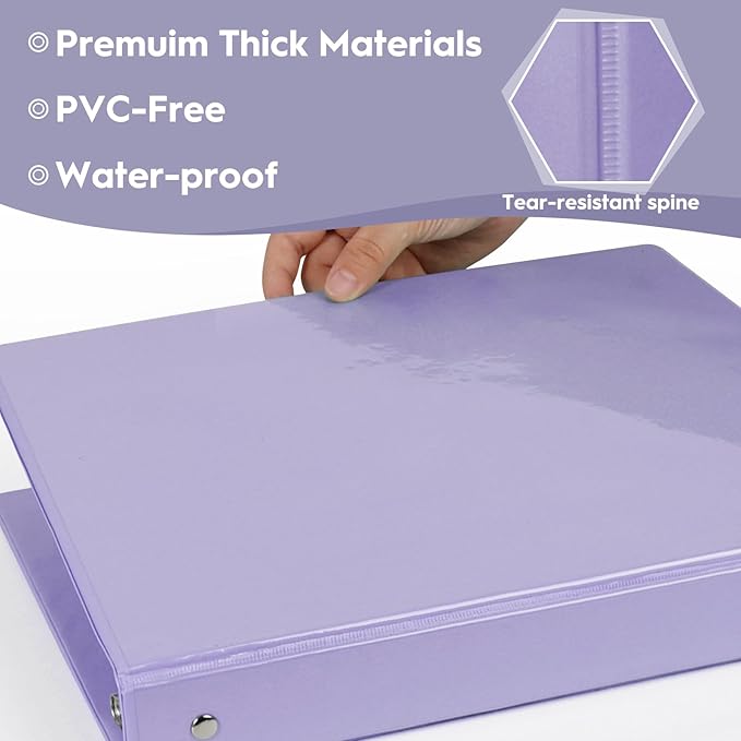CIXILDTS 1-Inch Binders, Standard 3 Ring Binder Fit Letter Size Paper, - Image 3