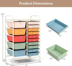 GLACER 15 Drawers Rolling Cart, Storage Cart - Image 3