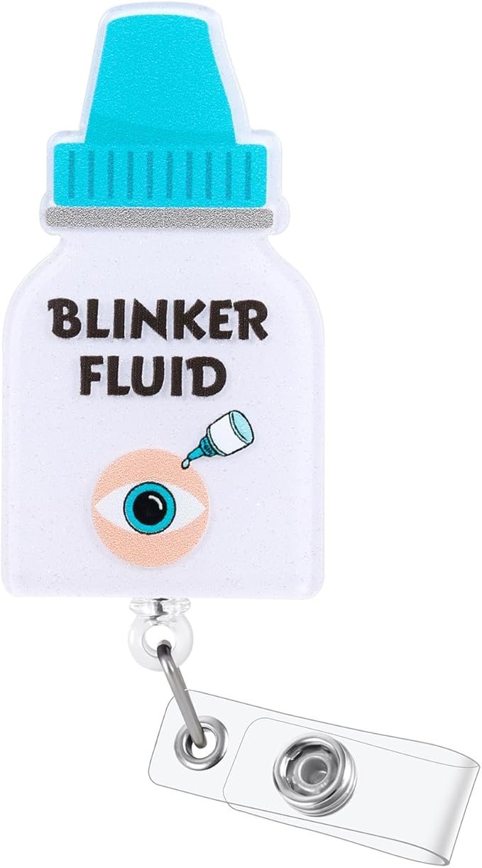 Blinker Fluid Funny Optometry Doctor Nurse Badge Reel, Retractable ID Card by BVIIE