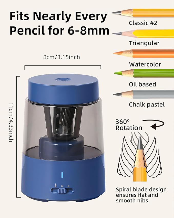 ZMOL Electric Rechargeable Pencil Sharpener, Automatic Pencil Sharpeners Kids - Image 2