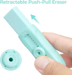 M&G 4 Pcs Cute Erasers for Kids Sliding Retractable Pencil Erasers, Push Pull - Image 2