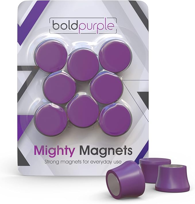 Extra Strong Magnets for Whiteboard, Glassboard and Fridge. N54 Neodymium Rare by boldpurple