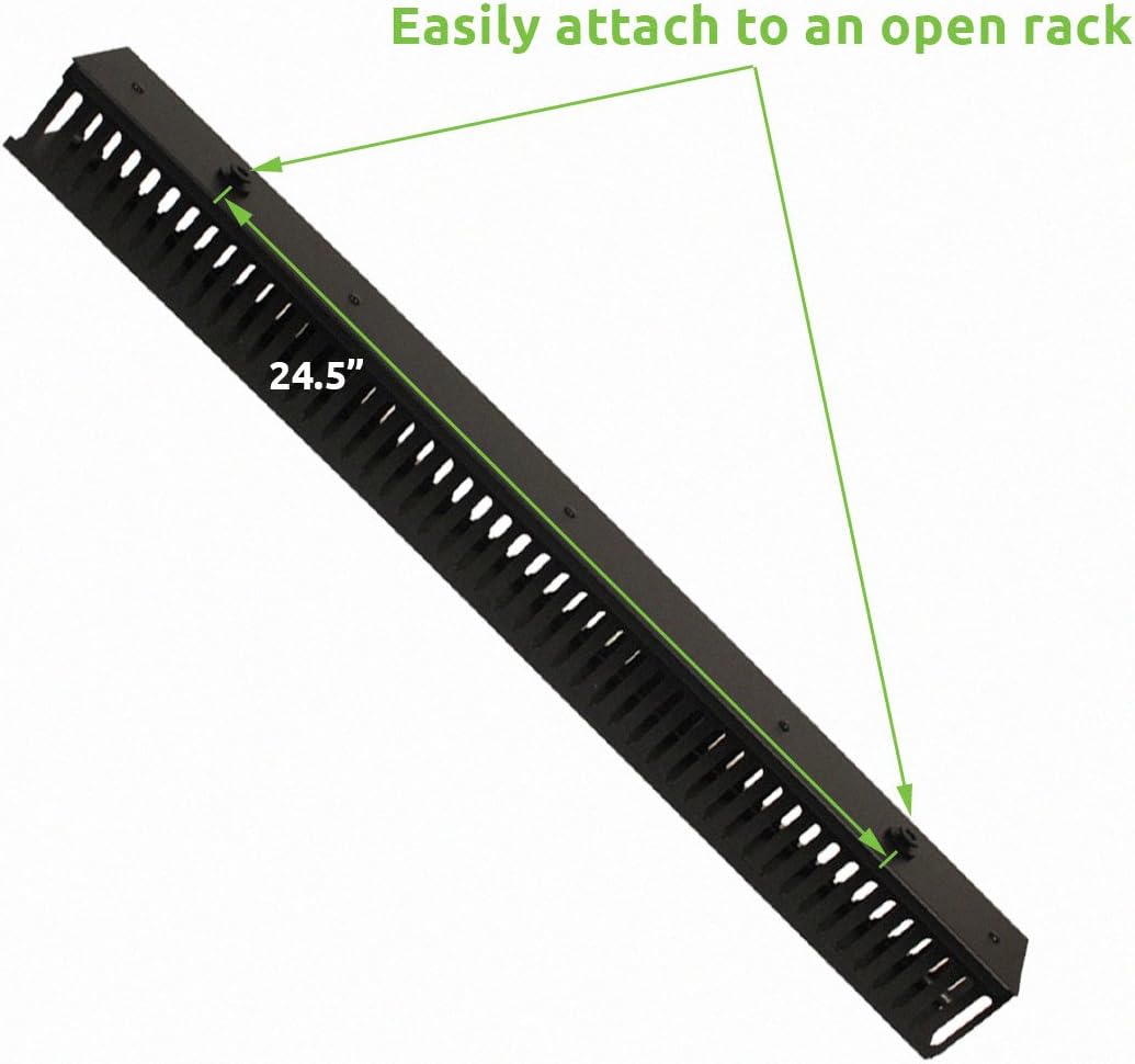 NavePoint 1 Channel Steel Vertical Duct Cable Manager with Plastic Tray Mount...