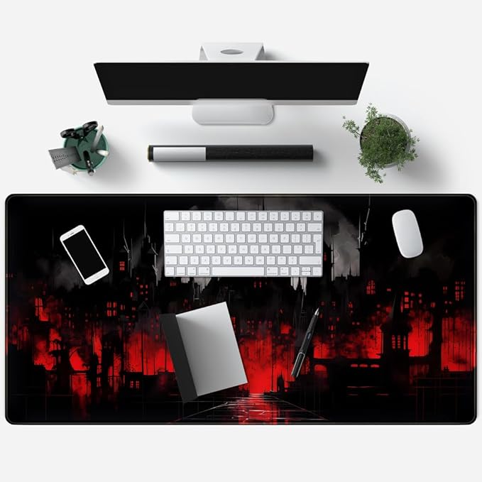 Black Castle Large Mouse Pad Red and Black Mousepad Gaming Playmat Game Mat - Image 3