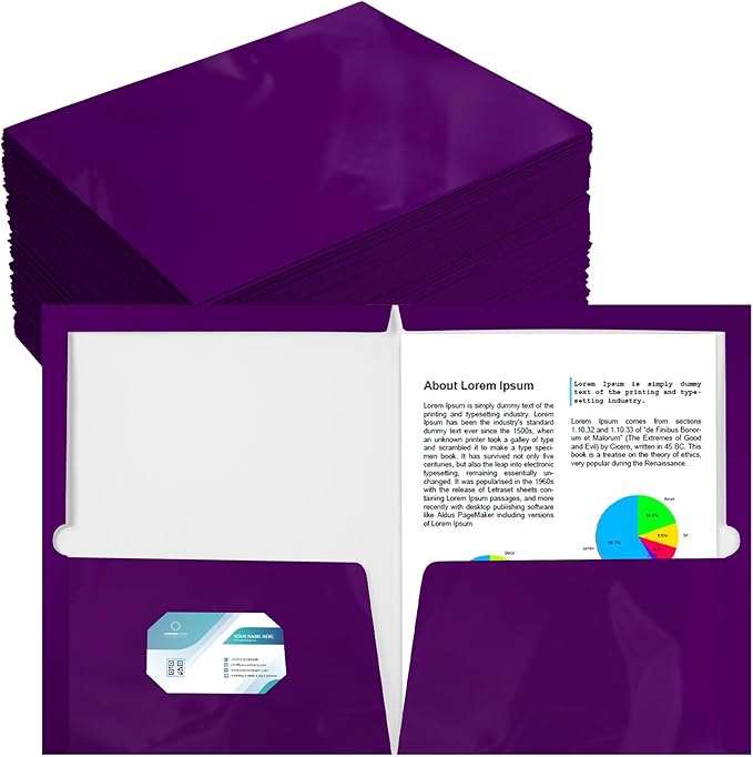 Yeaqee 100 Pack 2 Pockets Glossy Laminated Paper Folder First Day of School by Yeaqee