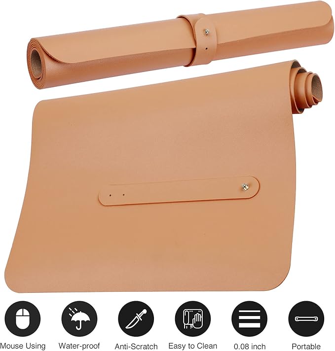 Boutilon Leather Desk Pad Protector, Non-Slip Mouse Pad, Laptop Desk Pad - Image 4