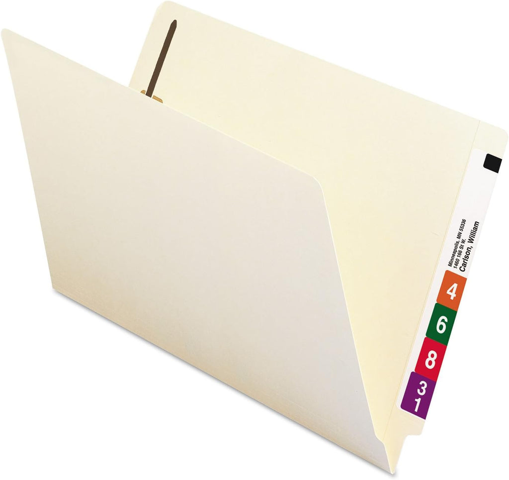 Smead End Tab Fastener File Folder, Shelf-Master Reinforced Straight-Cut, Legal Size, Manila, 50 per Box, 37115