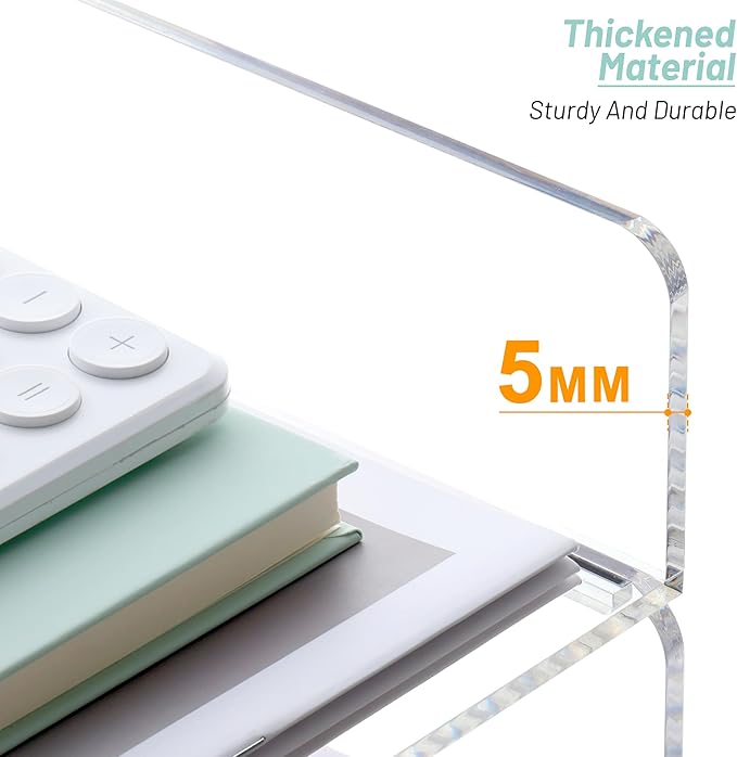 SANRUI Acrylic Stackable Letter Tray Clear Desk Paper Organizer 4-Tier Desk - Image 6