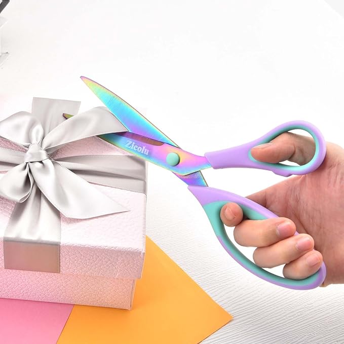 Zicolu Craft Scissors Set of 3 pack, Sharp Rainbow Titanium Coating All Purpose - Image 8