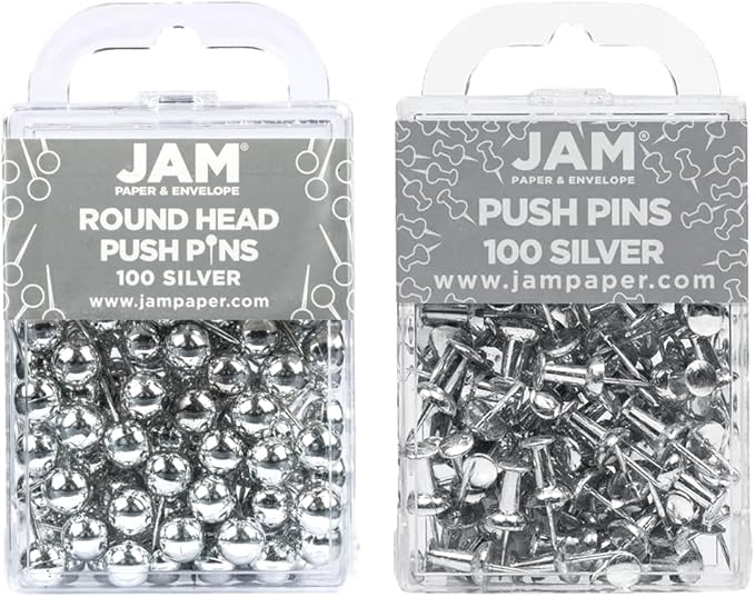 JAM PAPER Colorful Push Pins by JAMPaper