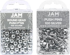 JAM PAPER Colorful Push Pins by JAMPaper