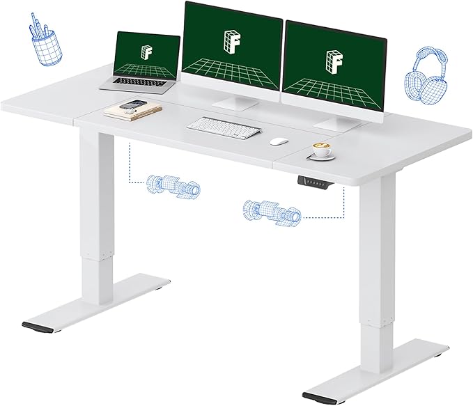 FLEXISPOT 63x28 Inch Large Dual Motor Electric Standing Desk, Home Office Desk by FlexiSpot