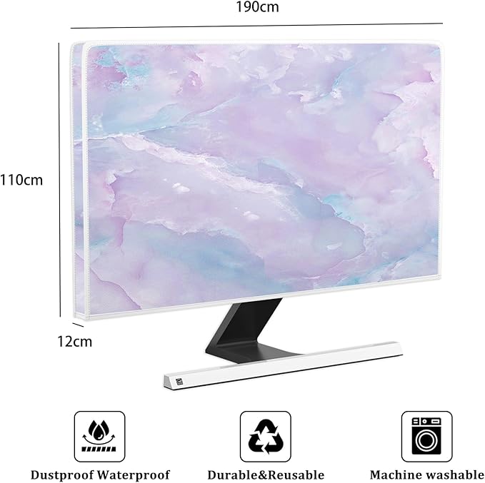 Baocicco Violet Marble Waterproof 80 Inch TV Dust Cover Anti-Static Dustproof - Image 2