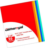 Gemsroyal Colored Half Sheet Shipping Labels Printable, 5.5"×8.5" Half Page by Gemsroyal