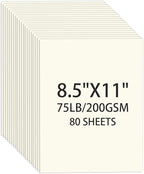 Cream Cardstock 8.5 X 11, 80 Sheets Card Stock, 75lb/ 200gsm Copy Paper by Ciphyfee