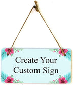 Signs ByLITA Tropical Hibiscus Personalized Hanging Wall or Door Sign | Custom by SignsByLITA