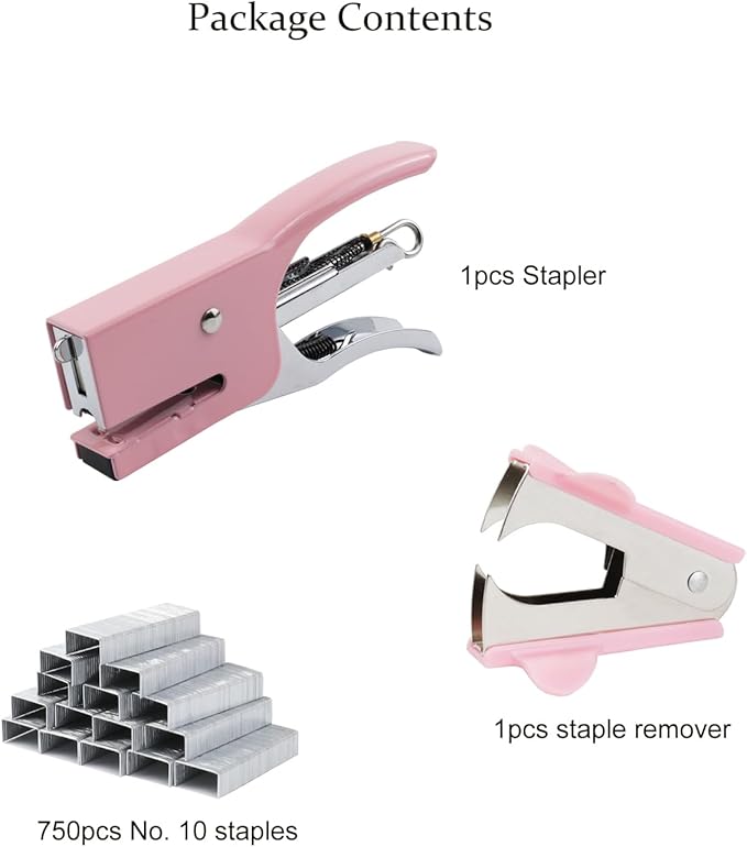 Aacehlh Small Hand-held Stapler Set, 15 Sheet Capacity, Includes 750Pcs Staples - Image 2