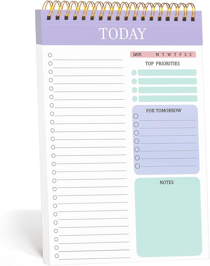 to Do List Notepad with 60 Tear Off Sheets, 6.7 x 9.8" to Do List Notebook by Thboxes