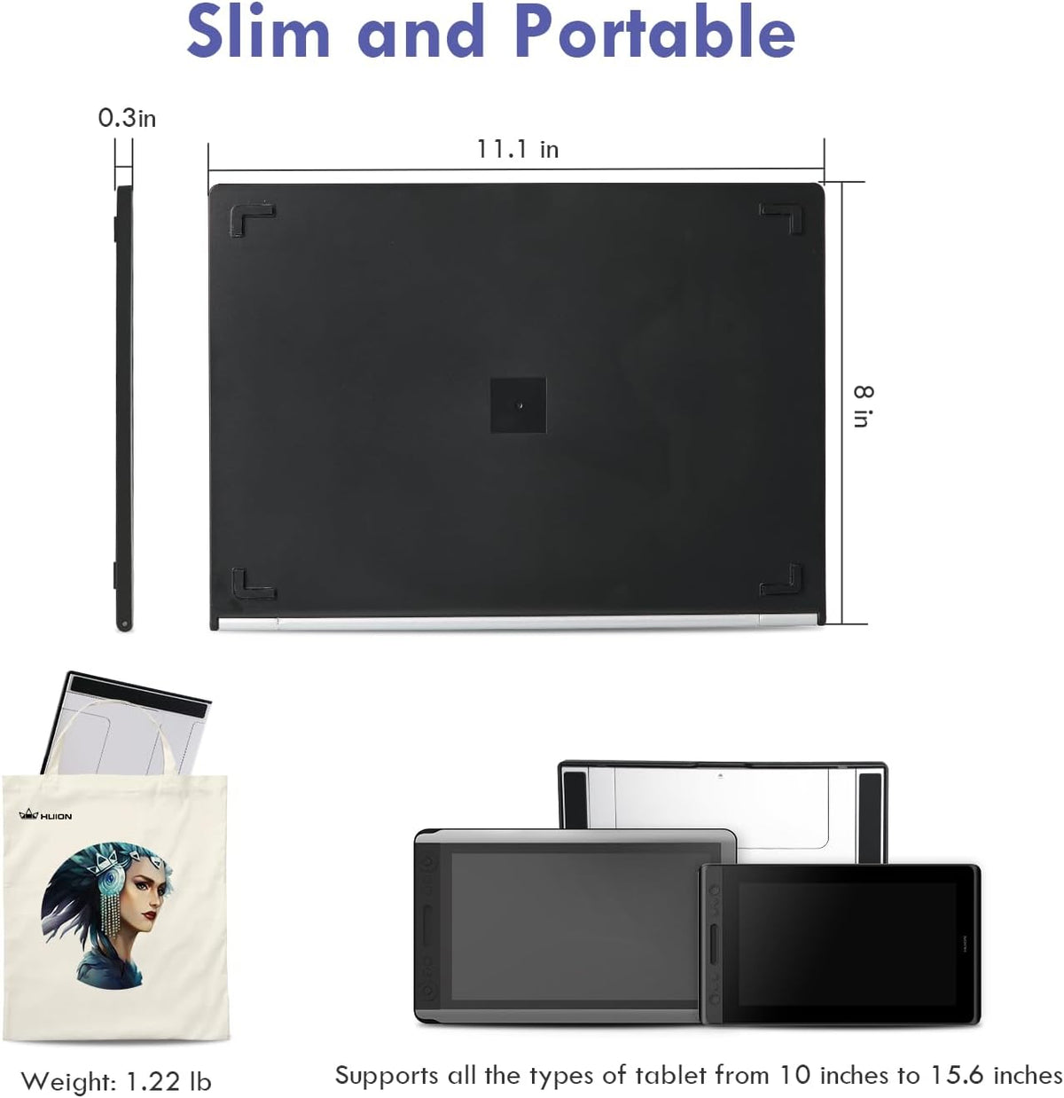 HUION Adjustable Stand Multi-Angle Desk Stand for 10-15.6" Drawing Tablet