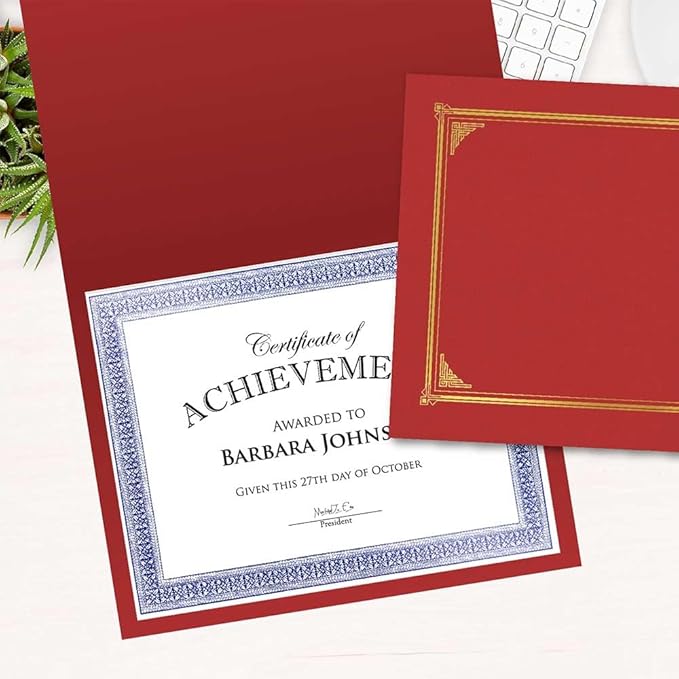 Geographics Classic Linen Red Certificate Holders - Image 4