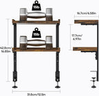 ART-GIFTREE Clamp On Desk Shelf 2-Tier, 12.5 inche Wood Shelving Unit - Image 3