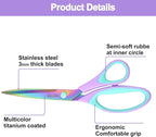 Zicolu Craft Scissors Set of 3 pack, Sharp Rainbow Titanium Coating All Purpose - Image 3