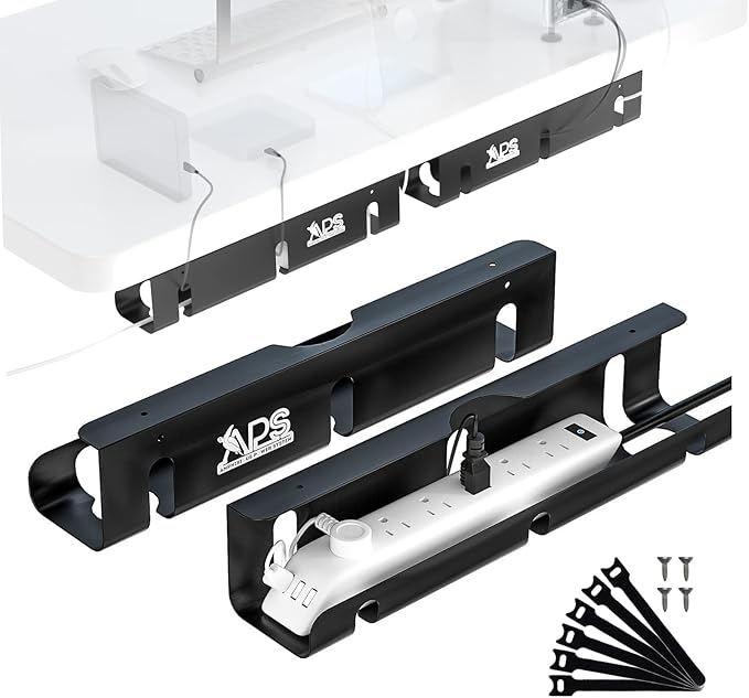 APS Under Desk Cable Raceway Tray 2 Pack by APS