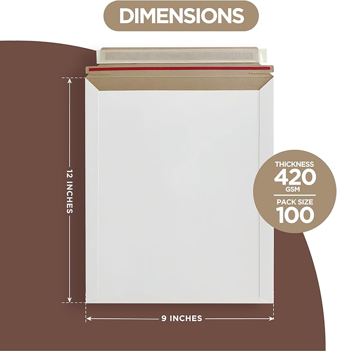 Rigid Mailers 9x12 Inches with 200 Side Strips - Image 2