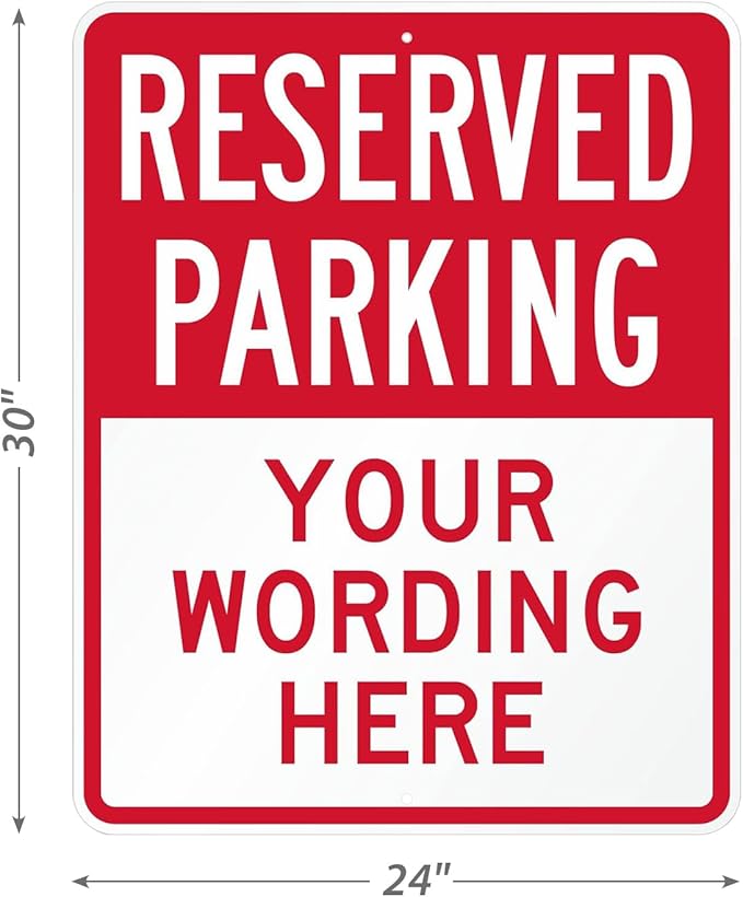 SmartSign 30 x 24 inch Custom “Reserved Parking” Metal Sign - Image 5