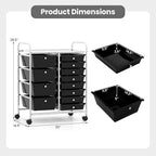 LDAILY 12 Drawer Rolling Storage Cart, Rolling Cart - Image 3