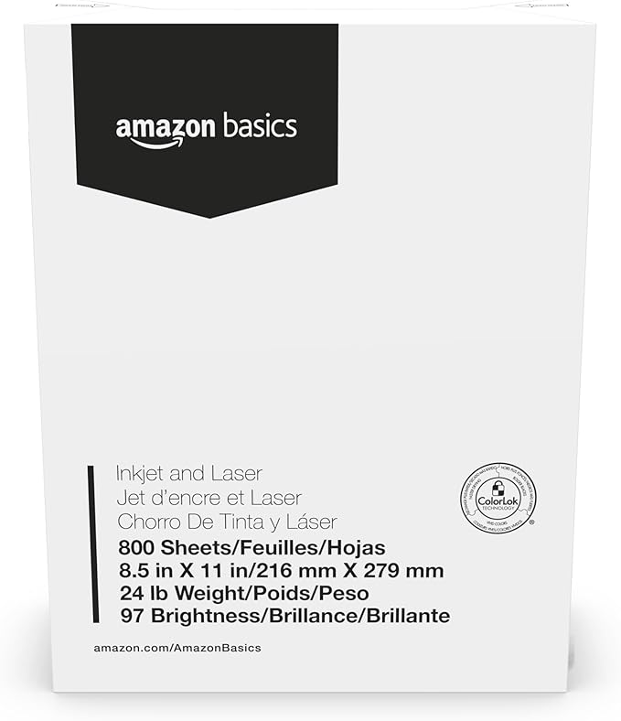 Amazon Basics Multipurpose Copy Printer Paper, 8.5 x 11 Inches, 24 lb, 1 Mega - Image 2