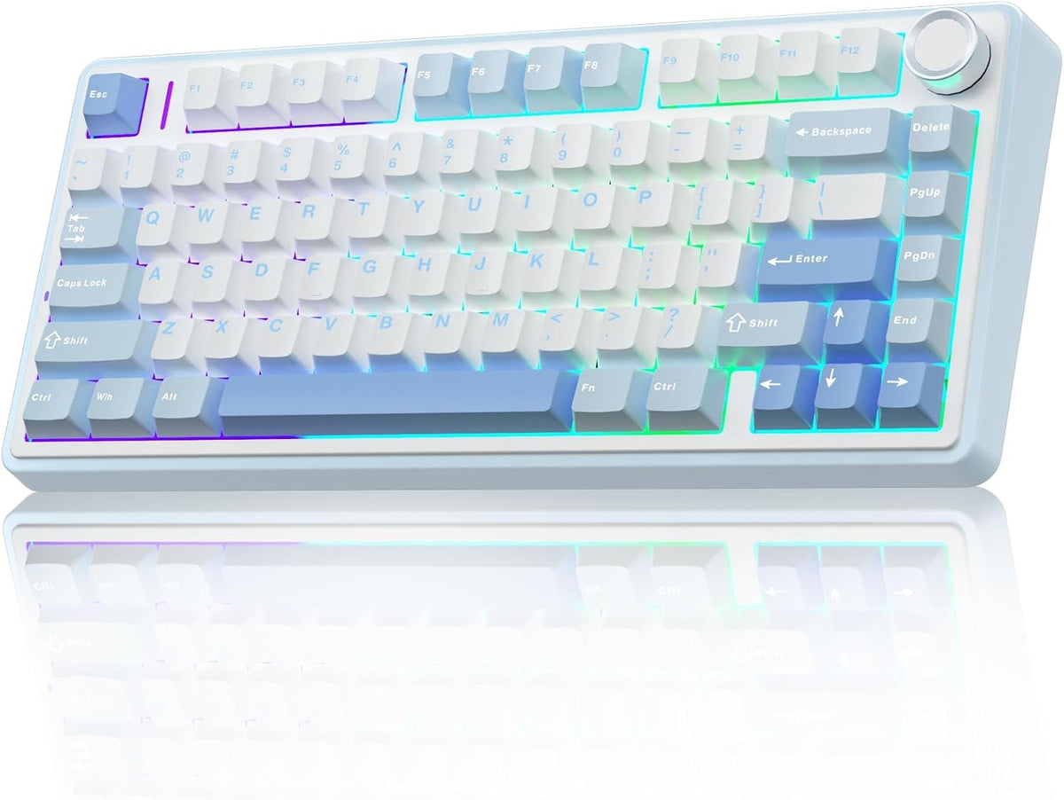 AULA F75 75% Wireless Mechanical Keyboard, Hot Swappable Creamy Keyboard, Pre...