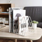 Sooyee 9 Slot White Magazine Holder, Desktop File Sorter Organizer Triangle - Image 2