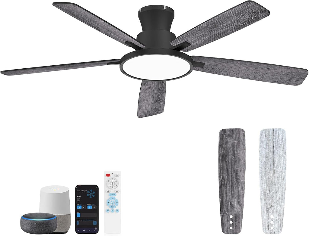 52" smart ceiling fans with lights compatible with, main product view