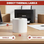 3" x 2" Direct Thermal Labels Roll, 10 Rolls, Compatible - Image 3