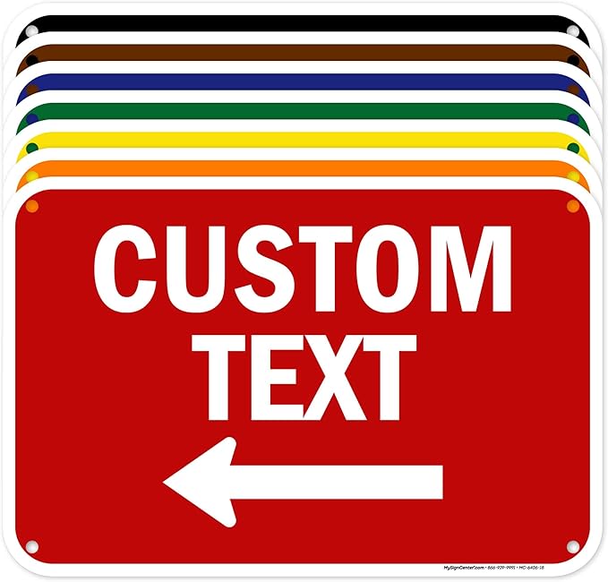 Custom Arrow, Custom Directional Sign, Left Arrow, 12x18 Inches, 55 mil thick by MySignCenter