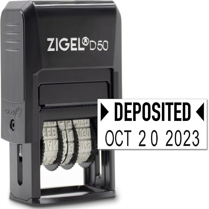 ZIGEL D50 Date Stamp with DEPOSITED by ZIGEL