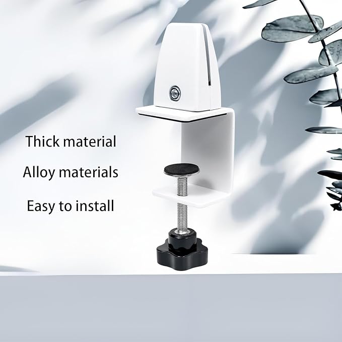 Heavy Duty Sneeze Guard Clamp For 0.1" to 1" Thick Panel, Desk Partition - Image 6
