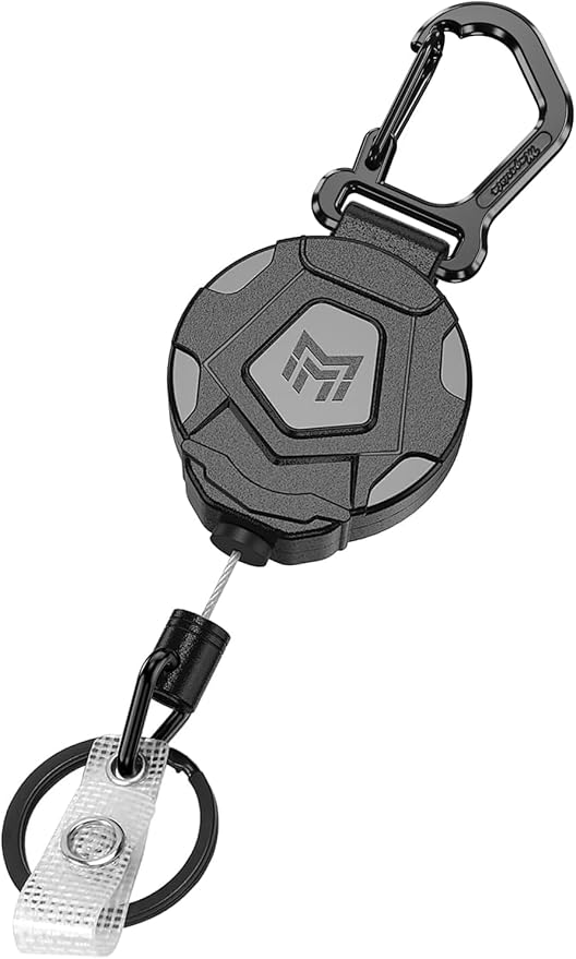 MNGARISTA Retractable Keychain, Heavy Duty Carabiner Badge Holder, Tactical ID by MNGARISTA