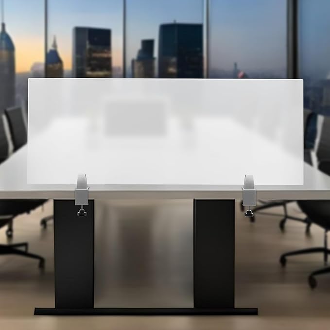 KONKENIE Acrylic Office Privacy Partition Indoor Desk Divider Guard Rectangle - Image 3