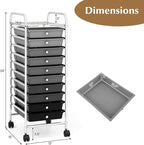 GLACER 10 Drawers Rolling Cart, Storage Cart - Image 3
