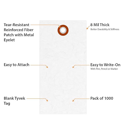 SmartSign 4.25 x 2.125 inch “White” Blank Tyvek Shipping Tags - Image 5