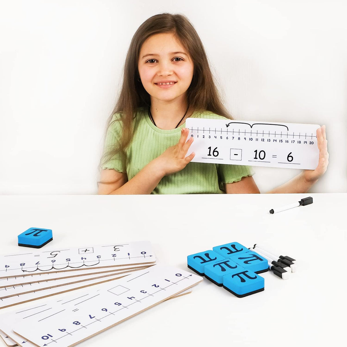 Simply Magic 12-Pack Double-Sided Dry Erase Number Line White Boards 4"x...