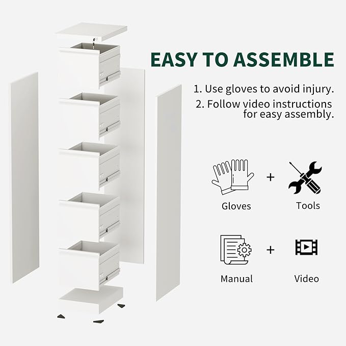 Yukimo 3 Drawer File Cabinet - Image 6