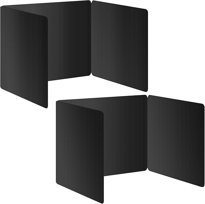 2 Pack Black Desk Dividers for Students, Privacy Shields Folder for Students by bcabo