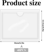 48 Pack 4" x 6" Index Card Holder Adhesive Plastic Label Holders Clear Tote Bag - Image 2
