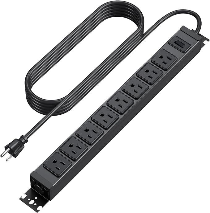 HHSOET Metal 360° Rotating Mountable Power Strip, 8 Outlet Gaming Table Mounted by HHSOET