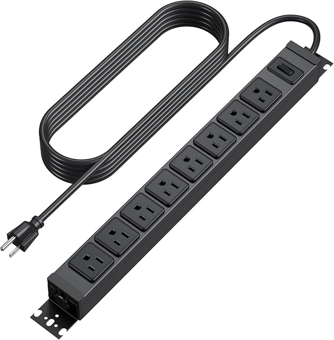 HHSOET Metal 360° Rotating Mountable Power Strip, 8 Outlet Gaming Table Mounted by HHSOET