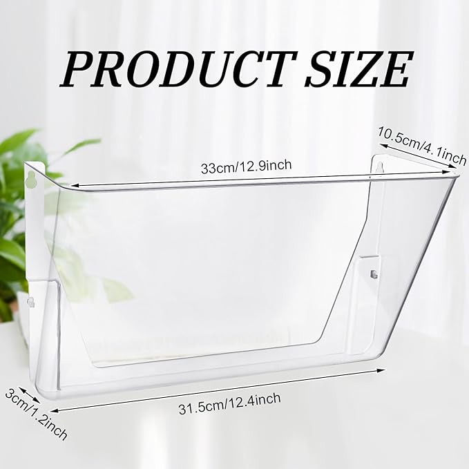 Tenceur 12 Pcs Plastic Single Pocket Wall Mount File Holder - Image 2