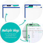 Walldeca Dry Erase Pockets. Clear Plastic Sleeves 8.5x11 25 Pack Paper | Reusable Sleeves And Write And Wipe Pockets, Plastic Covers For A Paper Holder Pack, Ideal For Classroom Use Every Single Day